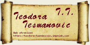 Teodora Tešmanović vizit kartica